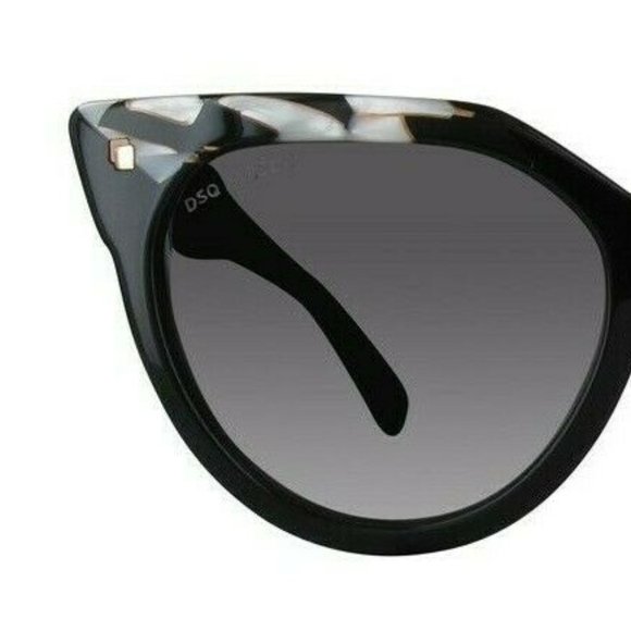 New DSQUARED DQ0277 Black Cat-Eye Sunglasses